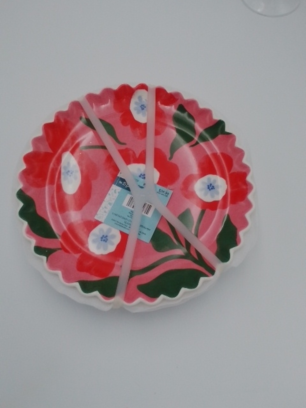 Floral Paper Party Plates - Pink Red Floral Design